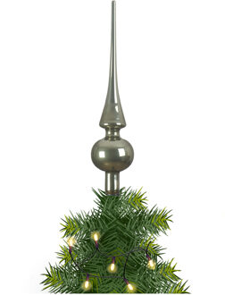 Kerstboom glazen piek groen glans 26 cm - kerstboompieken