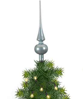 Kerstboom glazen piek lichtblauw glans 26 cm - kerstboompieken