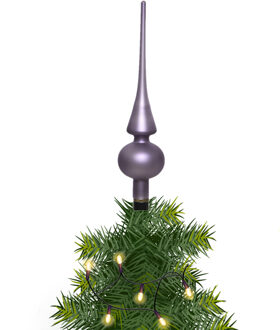 Kerstboom glazen piek lila paars mat 26 cm - kerstboompieken