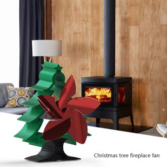Kerstboom Haard Fan 5-Blade Warmte Aangedreven Kachel Fan Brander Eco Fan Rustig Thuis Haard Ventilator Efficiënte Warmte distributie