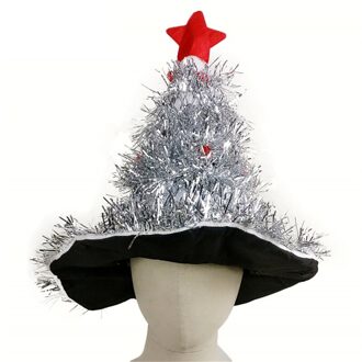 Kerstboom Hoed Op Hoofdband Kerst Xmas Party Kerstman Kostuum Hoed Decoraties Hoofddeksels zilver