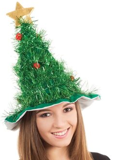 Kerstboom hoed voor volwassenen - groen - 59 cm - fun hoed