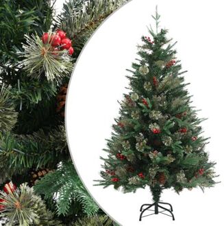 Kerstboom met dennenappels 120 cm PVC en PE groen