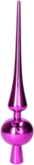 Kerstboom piek - fuchsia roze - 29,5 cm - kunststof