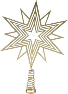 Kerstboom piek - ster vorm - goud - ijzer - 23 cm - kerstpieken