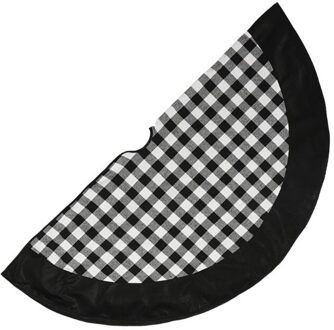 Kerstboom Rok Decor Zwart Wit Plaid Base Floor Mat Cover Merry Xmas Decoratie Scene Layout Levert