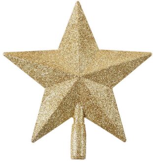 Kerstboom Top Ster 3D Vijf Point Star 15Cm Kerst Thuis Tafel Topper Kerst Decoratie Vrolijk Kerstfeest Goud