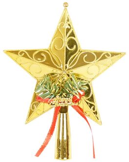Kerstboom Top Ster Hanger Kerst Toppers Decoratie Xmas Ster Ornament Party Decor AUG889 Goud
