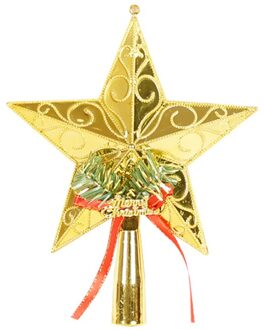 Kerstboom Top Ster Hanger Kerst Toppers Decoratie Xmas Ster Ornament Party Decor AUG889 Goud