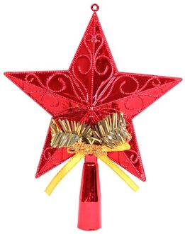 Kerstboom Top Ster Hanger Kerst Toppers Decoratie Xmas Ster Ornament Party Decor AUG889 Rood