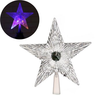 Kerstboom Top Ster Shiny Xmas Decor Transparant Led Lichtgevende Treetop Sterren Christmas Party Festival Ornament AIA99