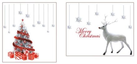 Kerstboom Wit Elanden Kerst Scene Layout Vensterglas Decoratie Kerst Stickers Spiegel Stickers