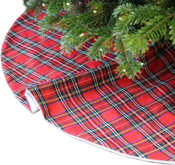 Kerstboomrok - geruit - rood - D90 cm - polyester