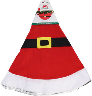 Kerstboomrok - rood - 120 cm - kerstman - polyester - rond - kerstboomrokken