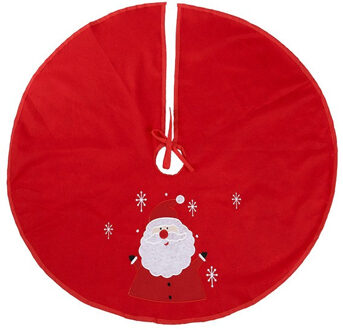 Kerstboomrok - Rood met Sneeuwpop ? 90 cm ? Polyester - Kerstversiering