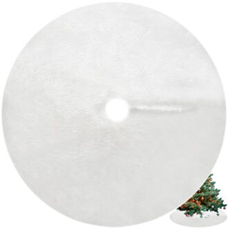 Kerstboomrok - wit - D150 cm - polyester - kerstboom rok - kerstboomkleed
