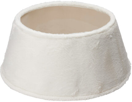 Kerstboomrok - wit - D55 x H23 cm - nepbont polyester - rok voor kerstboom 180-210 cm