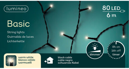 Kerstboomverlichting - LED - warm wit - 80 lampjes - 9 meter