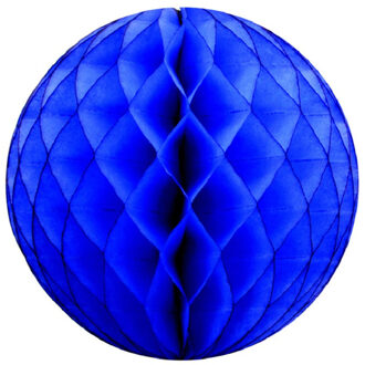 Kerstboomversiering 1x donkerblauwe kerstballen van papier 10 cm - Kerstbal