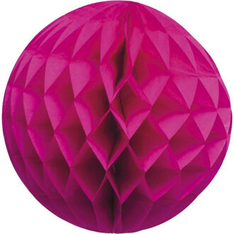 Kerstboomversiering 1x fuchsia roze kerstballen van papier 10 cm - Kerstbal