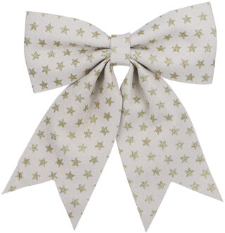 Kerstboomversiering 1x kerststrik kersthangers 34 cm - Kersthangers Wit