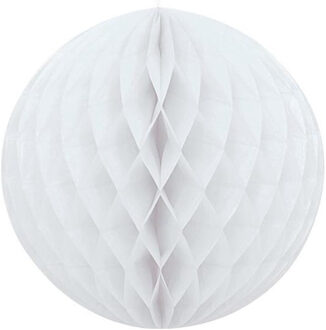 Kerstboomversiering 1x witte kerstballen van papier 10 cm - Kerstbal