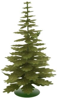 Kerstdecoratie kerstboom groen/eikenblad 35 cm - Kunstkerstboom