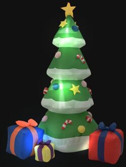 Kerstdecoratie opblaasbaar kerstboom LED binnen/buiten 240 cm Multicolor