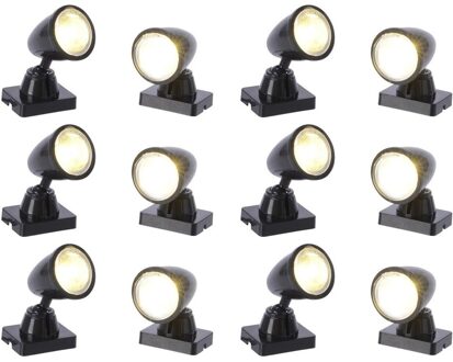 Kerstdorp accessoires LED spot lampen 12 stuks - Kerstdorpen Multikleur