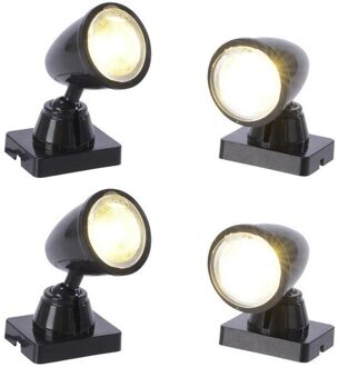 Kerstdorp accessoires LED spot lampen 4 stuks - Kerstdorpen Multikleur