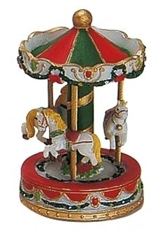 Kerstdorp carousel 10 cm - Kerstdorpen Multikleur