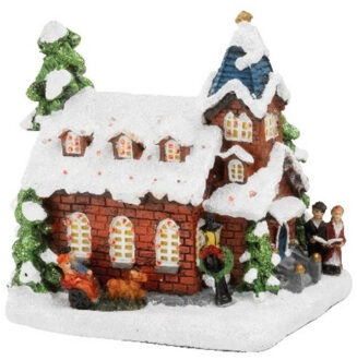 Kerstdorp Kersthuisjes Kerkje Met Verlichting 9 X 11 X 12,5 Cm - Kerstdorpen Multikleur