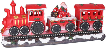 Kerstdorp kersttrein - kerstman - met bewegende led lampjes - LED verlichting - 29,5 cm