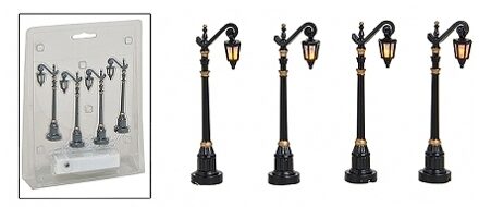 Kerstdorp lantaarns 4 stuks 10 cm Multi