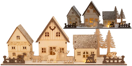 Kerstdorp met LED - van 29,95 nu voor 22,95 L40cm x H18cm x B10cm