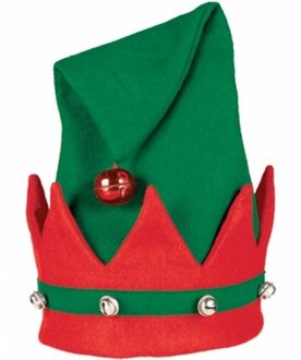 Kerstelfen verkleed hoed/muts voor volwassenen