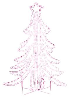 Kerstfiguur kerstboom met warmwitte LED's 87x87x93 cm Multikleur