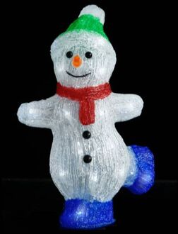 Kerstfiguur sneeuwman LED binnen en buiten 30 cm acryl Wit