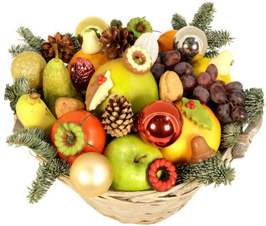 Kerstfruitmand extra kerstchocolade