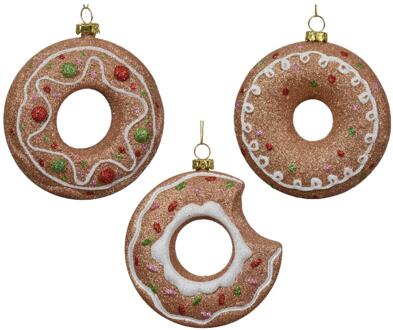 Kersthanger Donut kunststof dia.10cm Bruin