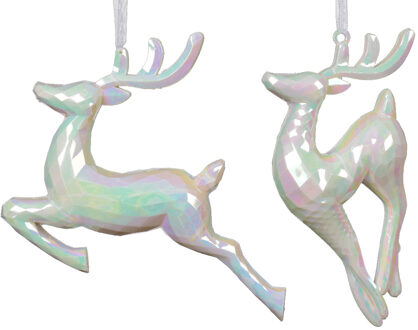 Kersthanger Hert iriserend 16cm Multikleur