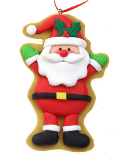 Kersthanger/kerstornament -kerstman -1x st- kunststof - 11 cm Rood