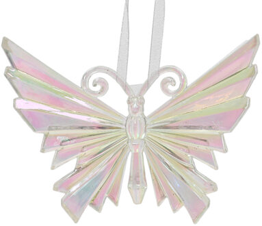 Kersthanger Vlinder kunststof iriserend Multikleur