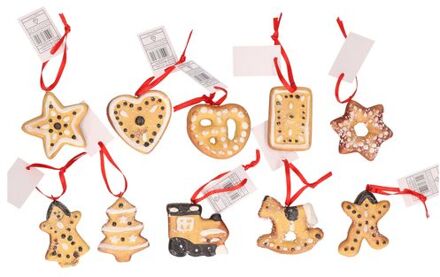 Kersthangers - 10 stuks - gingerbread - kerstkoekjes - 5 cm - Kersthangers Bruin