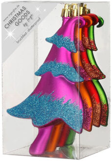 Kersthangers - 4x - sterren - gekleurd - 14.5 cm - kerstversiering