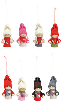 Kersthangers - 8x -?poppetjes - 4 x 7 x 3 cm -?kerstversiering Multi