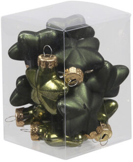 Kersthangers - sterren - 12x - olijf - 4 cm - Kersthangers Groen