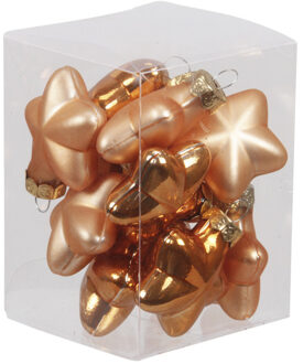 Kersthangers - sterren - 12x - oranje - 4 cm - Kersthangers