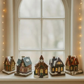 Kersthuizen set met LED Leverbaar vanaf 3 stuks