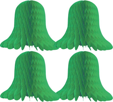 Kerstklokken lampionnen - 4x - groen - 30 x 30 cm - Kerstversiering - Papier